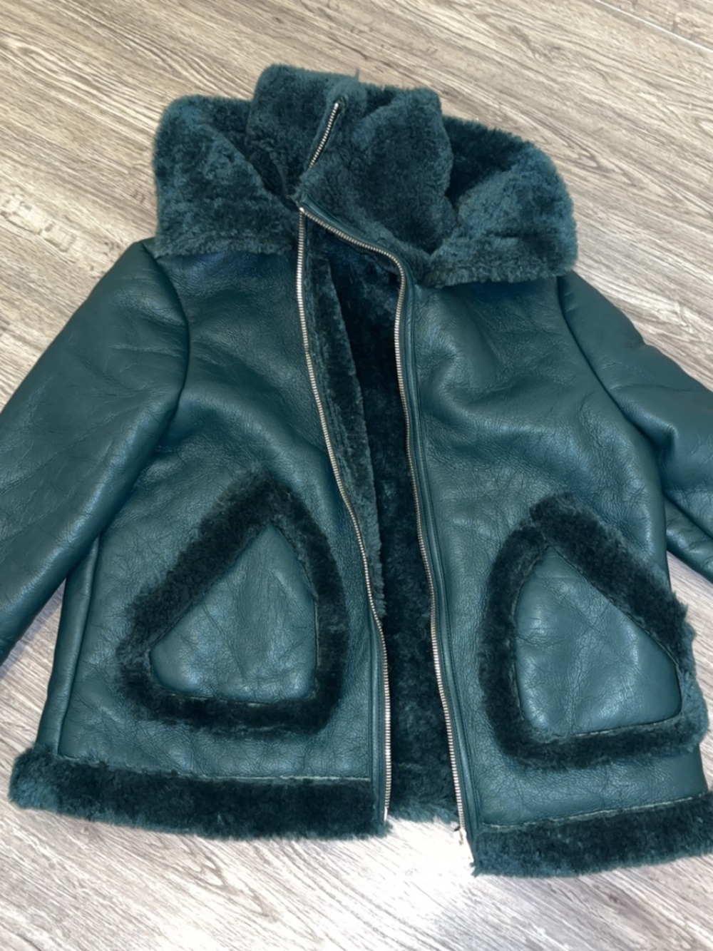 ASOS Dark Teal Teddy Aviator Jacket